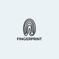 fingerprint logo design with line graphic for security system