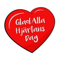 Glad Alla Hjärtans Dag. Happy Valentine's Day, vector