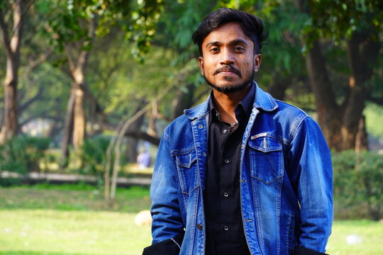 Indian college student in park high definition images