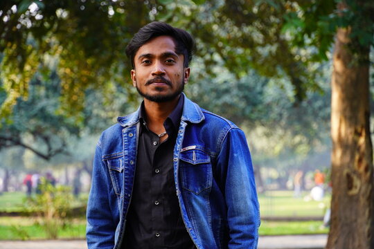 Indian college student in park high definition images