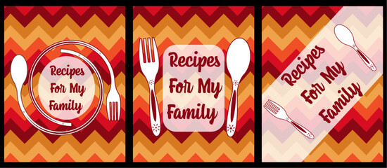 Recipes For My Family | Beautiful Recipes Book Cover | Cooking Book Cover 