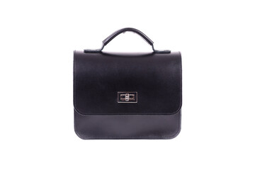 Modern leather casual or business bag isolated on white background