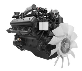 The image of an engine under the white background