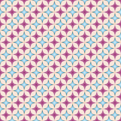 Vector, Seamless, Abstract Image in The Form of Red and Blue Stylized Rhombuses Arranged in A Diagonal Pattern