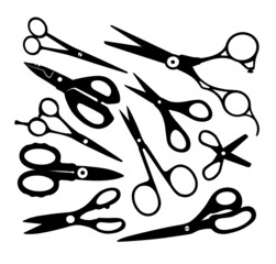 scissor silhouette for barbershop, garden, school stationery