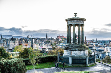 Fototapeta na wymiar View of Calton Hill in Edinburgh