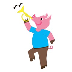 pig playing trumped