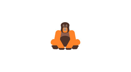 Orangutan icon. Isolated monkey symbol - Vector
