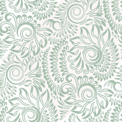 Seamless  background with grey baroque pattern. Vector retro illustration. Ideal for printing on fabric or paper.