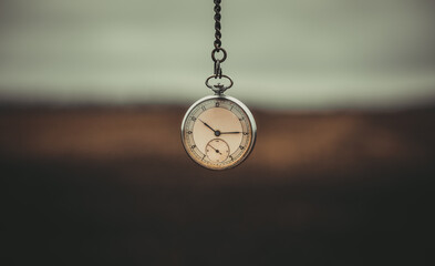 Old pocket watch. Time concept.