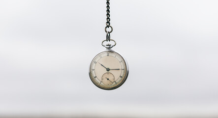 Old pocket watch. Time concept. Time report.