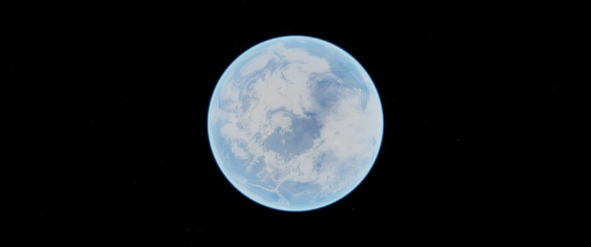 Planet in deep space, exoplanet through the eyes of an artist, beautiful wallpaper, space background, 3d render