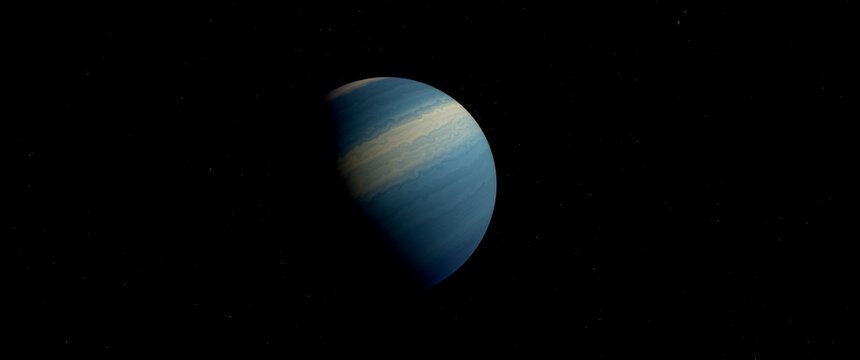 Planet in deep space, exoplanet through the eyes of an artist, beautiful wallpaper, space background, 3d render