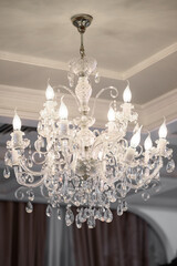 beautiful crystal chandelier in a room