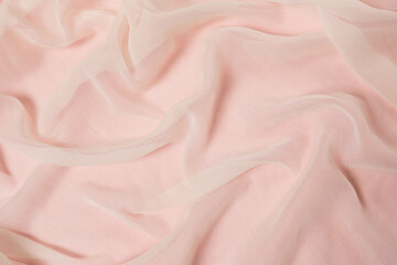 Pink background, Close up of pink fabric chiffon texture use for web design and wallpaper background