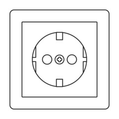 Socket of switch vector icon.Outline vector icon isolated on white background socket of switch.