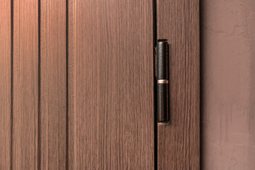 Door hinge metal object door detail, close-up