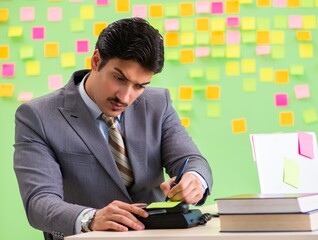 Businessman with many conflicting priorities