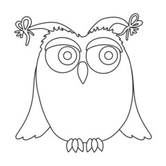 Owl vector icon.Outline vector icon isolated on white background owl.