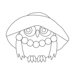 Owl vector icon.Outline vector icon isolated on white background owl.