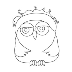 Owl vector icon.Outline vector icon isolated on white background owl.