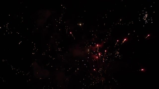 Fireworks Explosions Close Up 4K