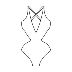 Swimsuit vector icon.Outline vector icon isolated on white background swimsuit.