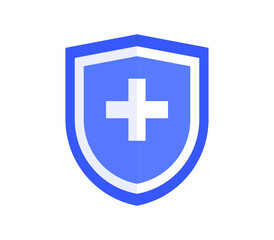 Insurance protection and security shield symbol flat vector illustration.