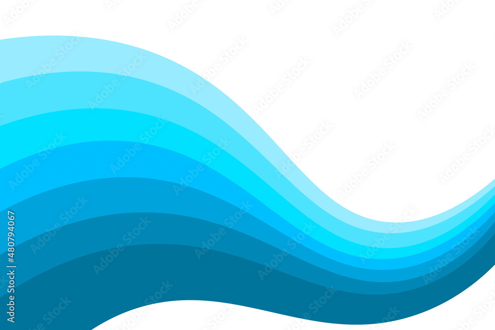 Wall mural abstract fluid blue ocean wave marine banner vector background illustration.