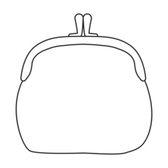 Leather wallet vector icon.Outline vector icon isolated on white background leather wallet.