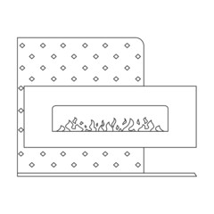 Fireplace vector icon.Outline vector icon isolated on white background fireplace.