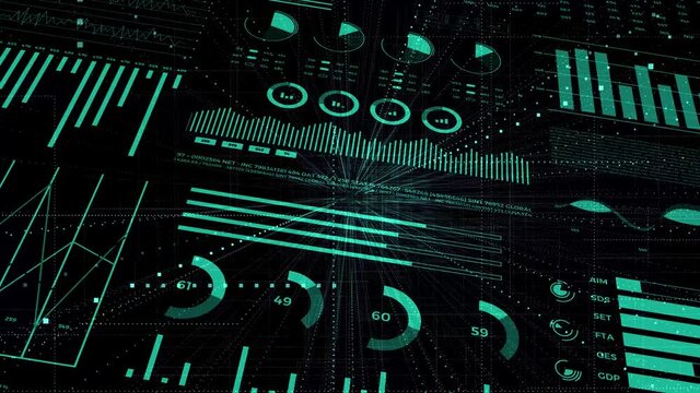 Data and report statistics, animation with graph diagrams.
