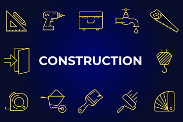 Set of construction icon. construction pack symbol template for graphic and web design collection logo vector illustration