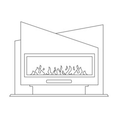 Fireplace vector icon.Outline vector icon isolated on white background fireplace.
