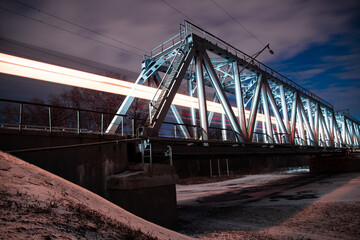 City bridge at night, art way to show it