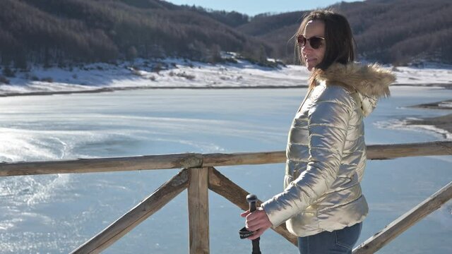 Escursione sulla neve lago del Lagastrello tra Emilia e Toscana