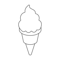 Ice cream vector icon.Outline vector icon isolated on white background ice cream.