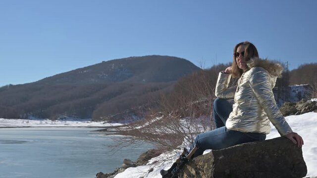 Escursione sulla neve lago del Lagastrello tra Emilia e Toscana