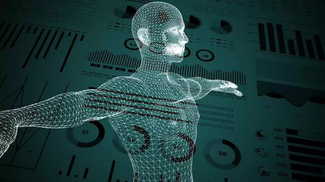 Data and report statistics, animation with graph diagrams.