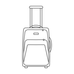 Suitcase vector icon.Outline vector icon isolated on white background suitcase.