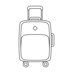 Suitcase vector icon.Outline vector icon isolated on white background suitcase.