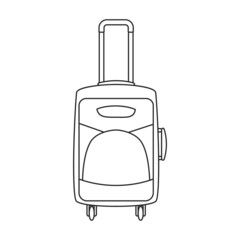 Suitcase vector icon.Outline vector icon isolated on white background suitcase.
