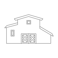 Barn vector icon.Outline vector icon isolated on white background barn.