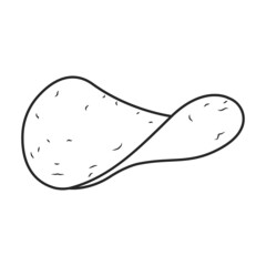 Potato chip vector icon.Outline vector icon isolated on white background potato chip.