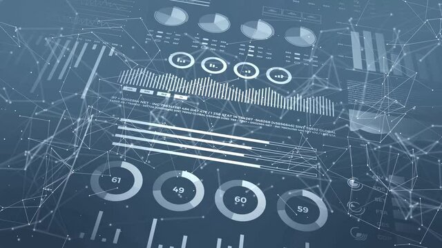 Data and report statistics, animation with graph diagrams.