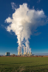 view  of coal fired power station and Combined cycle power plant , Pocerady, Czech republic