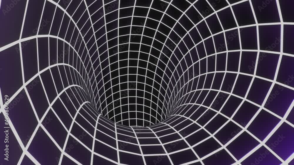 Poster a fast-running tunnel.design. a black tunnel that moves quickly forward with white glowing sticks.