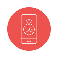 5G technology smart mobile icon