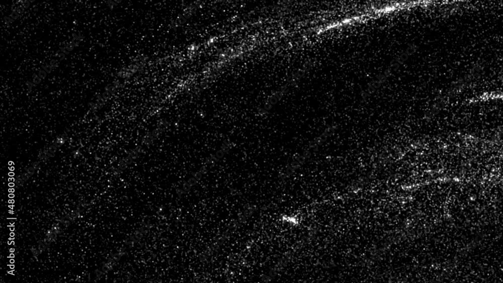 Aufkleber cosmic shiny dust in stream on black background. motion. beautiful stream of moving cosmic dust. bea