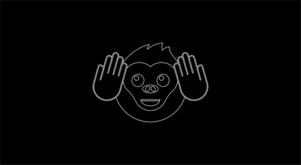 Emoji vector Hear no evil monkey